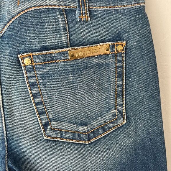 Roberto Cavalli Denim Silk Lined Animal Zebra Print Jean Shorts Size EU 42 - Picture 3 of 8